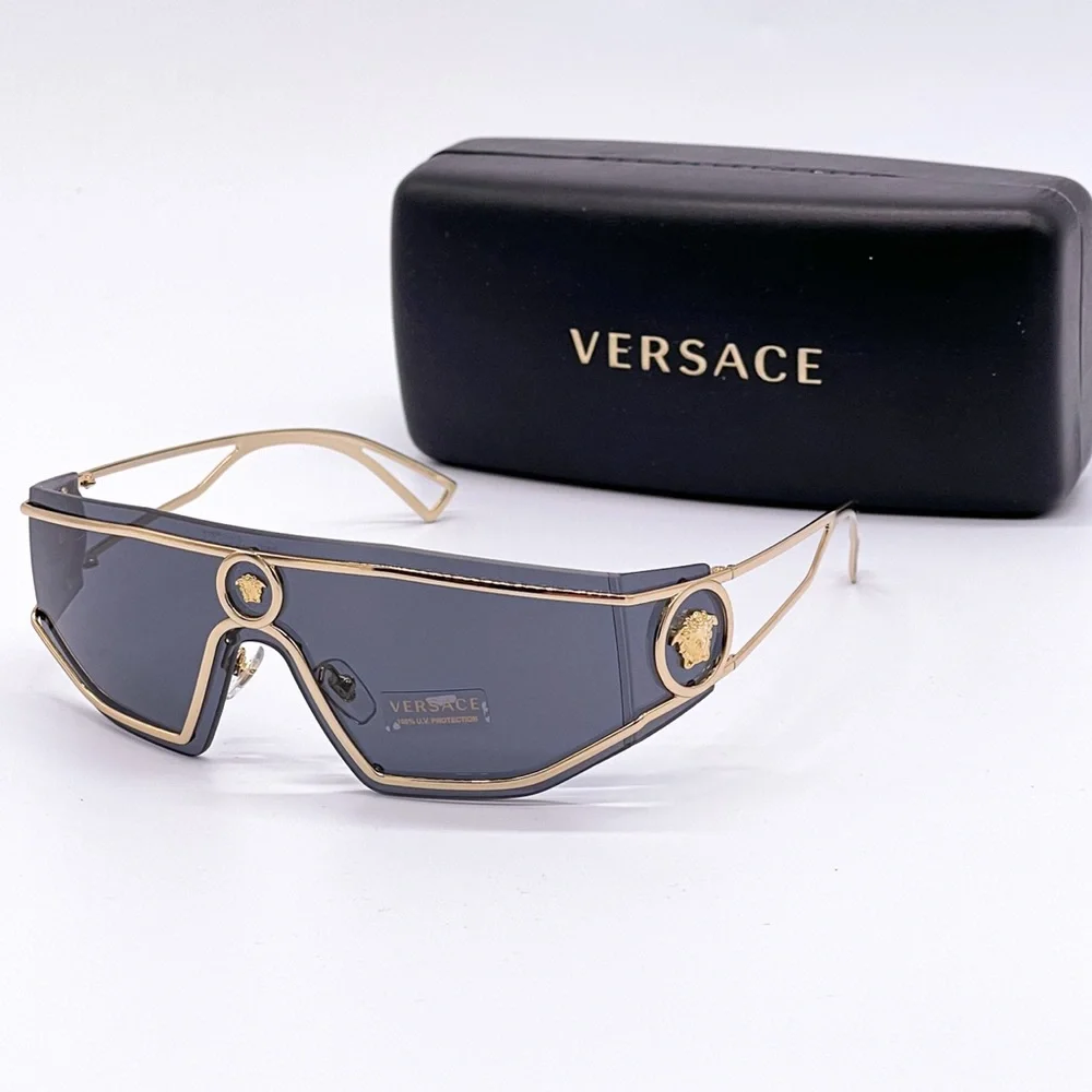 NEW VERSACE VE2226 1002/87 UNISEX METAL SUNGLASSES VERSACE MOD 2226 GREY